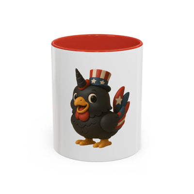 Patriotic Cartoon Coffee Mug, Fun Mug for Independence Day, Cute Gift for Animal Lovers, Thanksgiving, Cheerful Drinkware