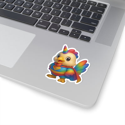 Rainbow Super Chicken Kiss-Cut Stickers, Cute Decor, Fun Gifts, Youthful Vibe, Stickers for Laptops, Water Bottles, & More