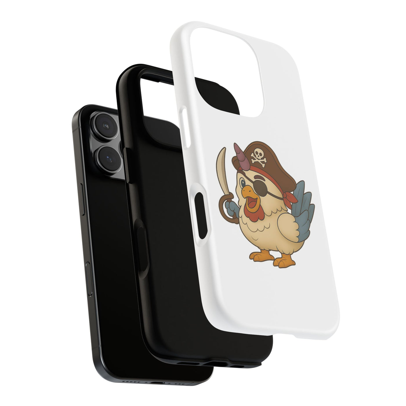 Pirate Chicken Phone Case | Fun Cartoon Cases for Kids, Unisex, Gifts for Gamers, Novelty Accessories, Adventure Theme