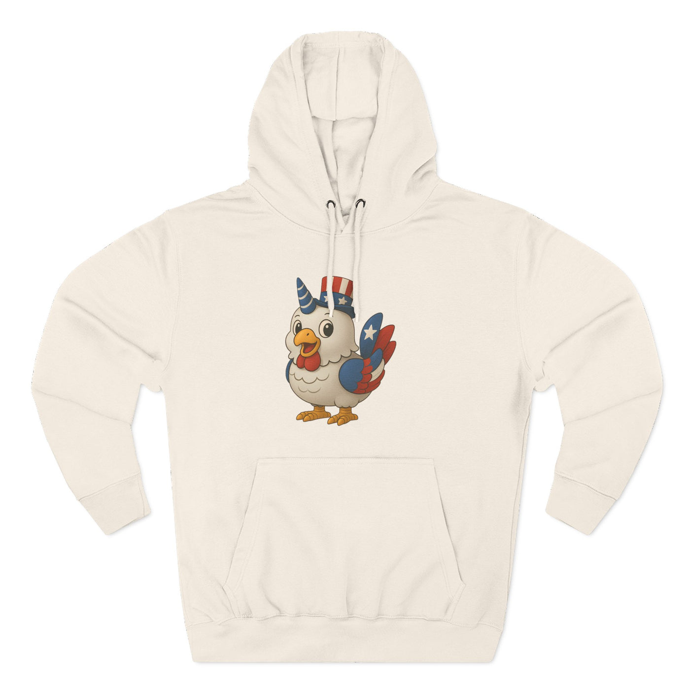 Patriotic Unicorn Chicken Fleece Hoodie, Fun Animal Hoodie, Custom Hoodie, Gift for Kids, Fourth of July Apparel, Summer Fashion