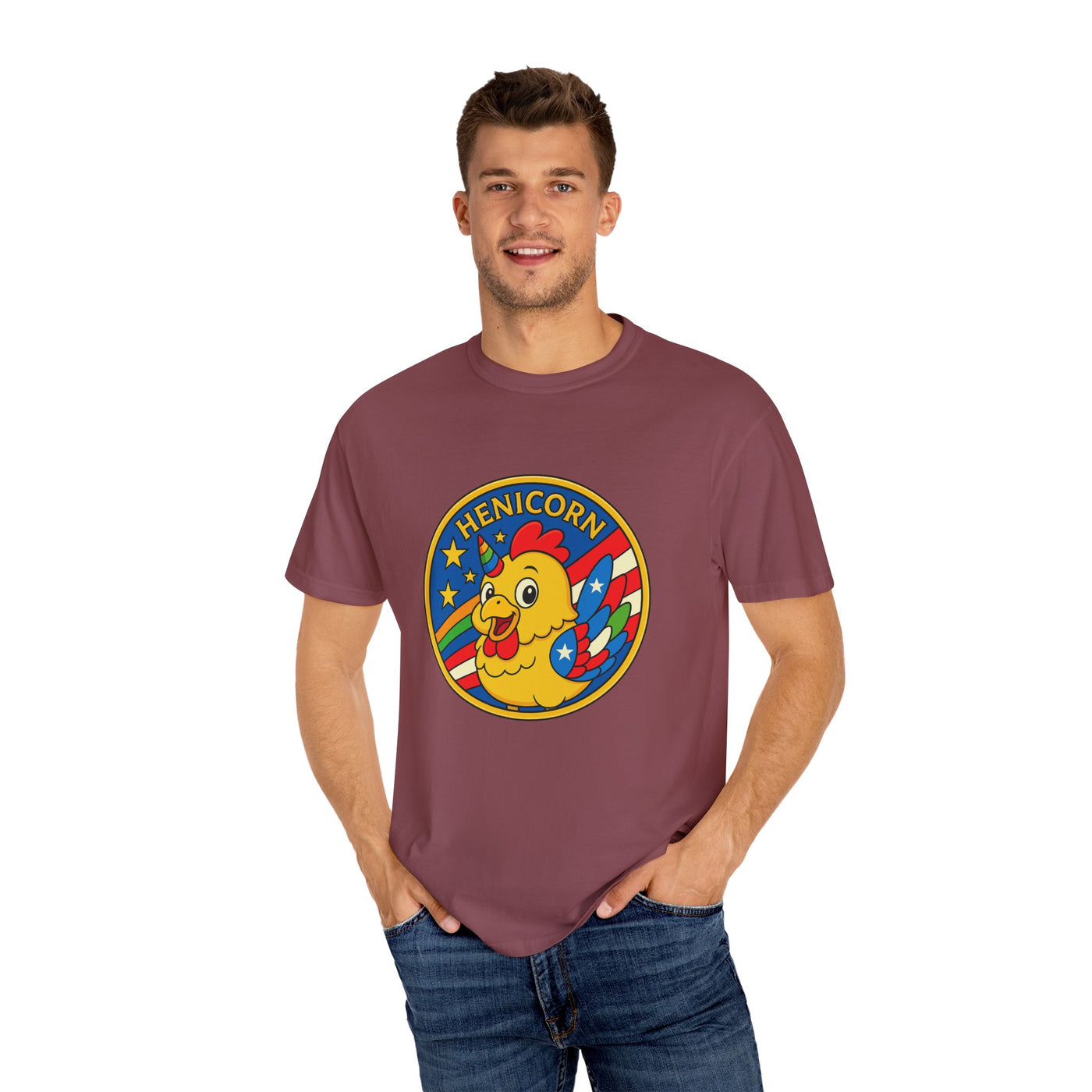 Henicorn Graphic T-Shirt, Funny Gift, Unisex Casual Tee, Quirky Apparel, Chicken Lover Shirt, Celebrate Uniqueness