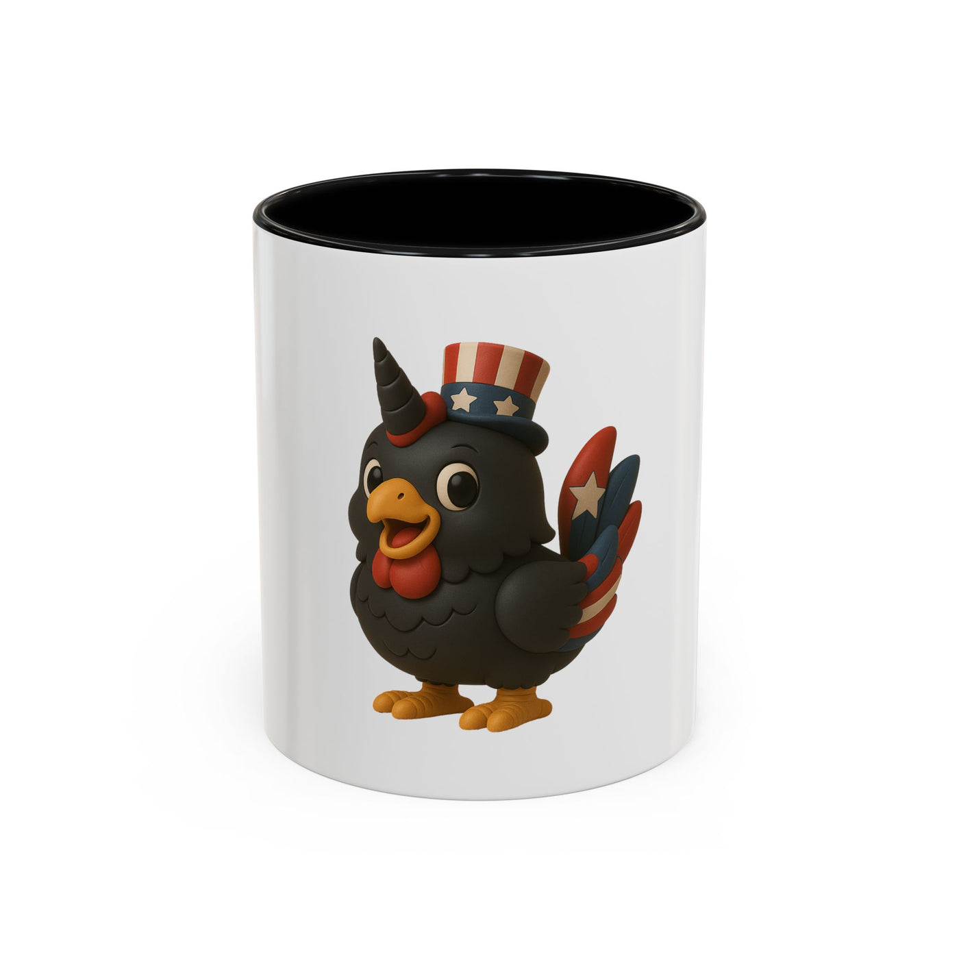 Patriotic Cartoon Coffee Mug, Fun Mug for Independence Day, Cute Gift for Animal Lovers, Thanksgiving, Cheerful Drinkware