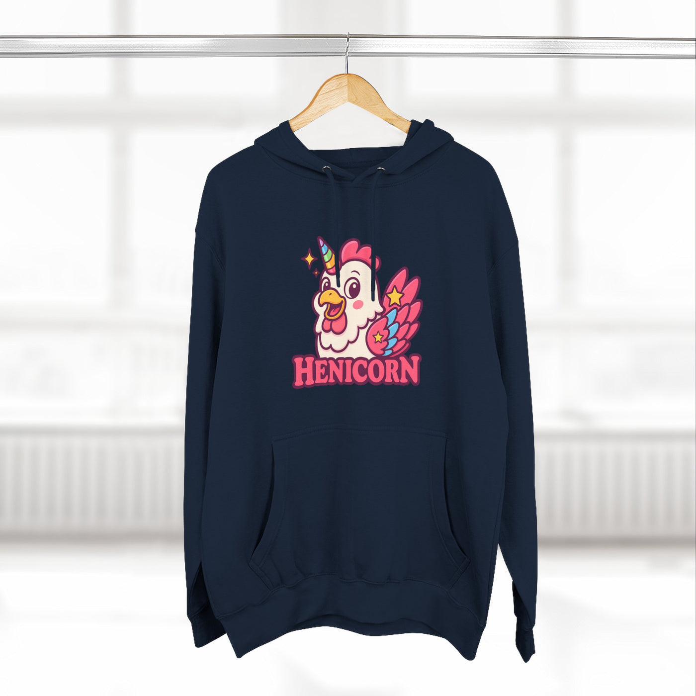 Henicorn Graphic Hoodie, Cute Fleece Sweatshirt, Unique Animal Hoodie, Gift for Animal Lovers, Cozy Graphic Apparel, Fun Unicorn Hoodie
