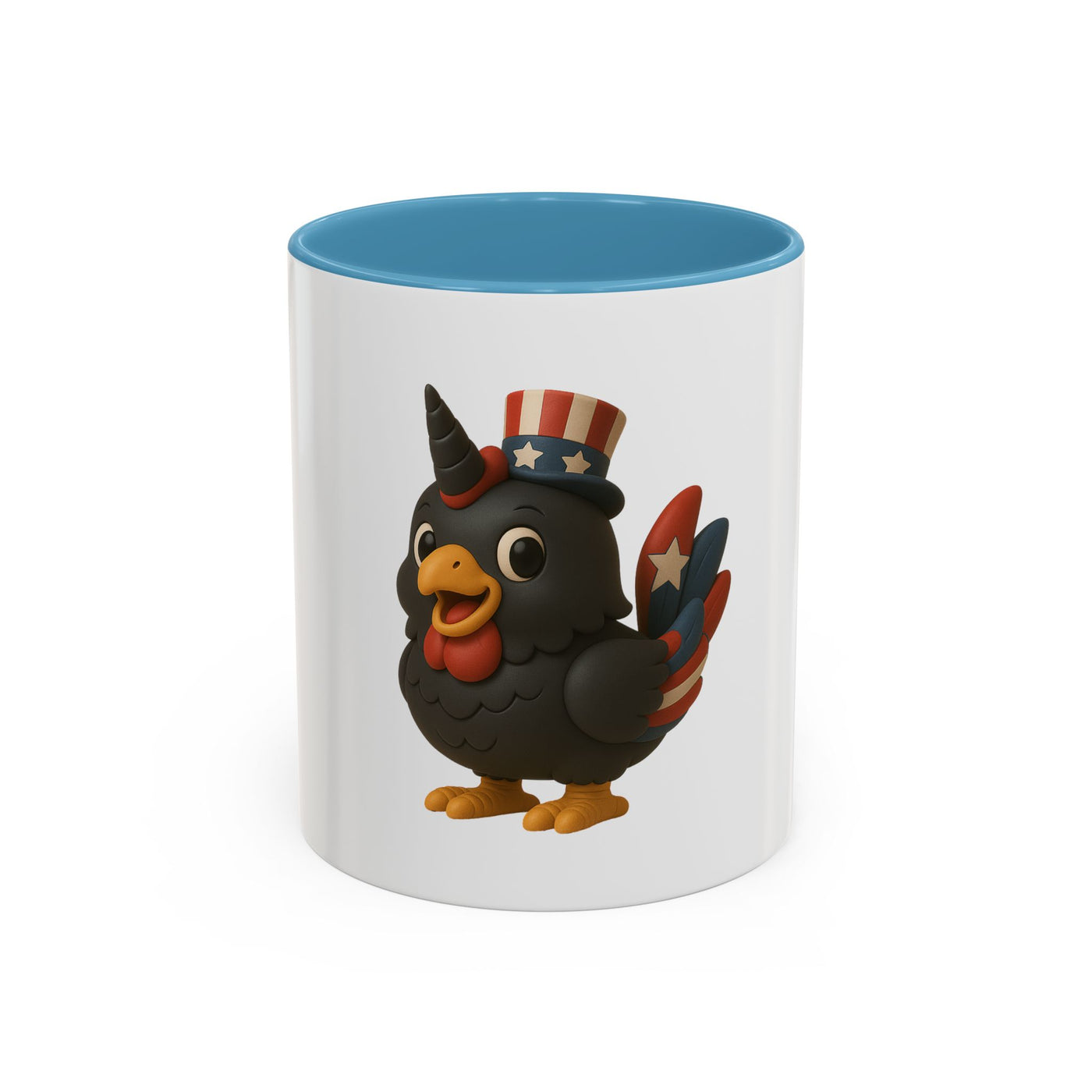 Patriotic Cartoon Coffee Mug, Fun Mug for Independence Day, Cute Gift for Animal Lovers, Thanksgiving, Cheerful Drinkware