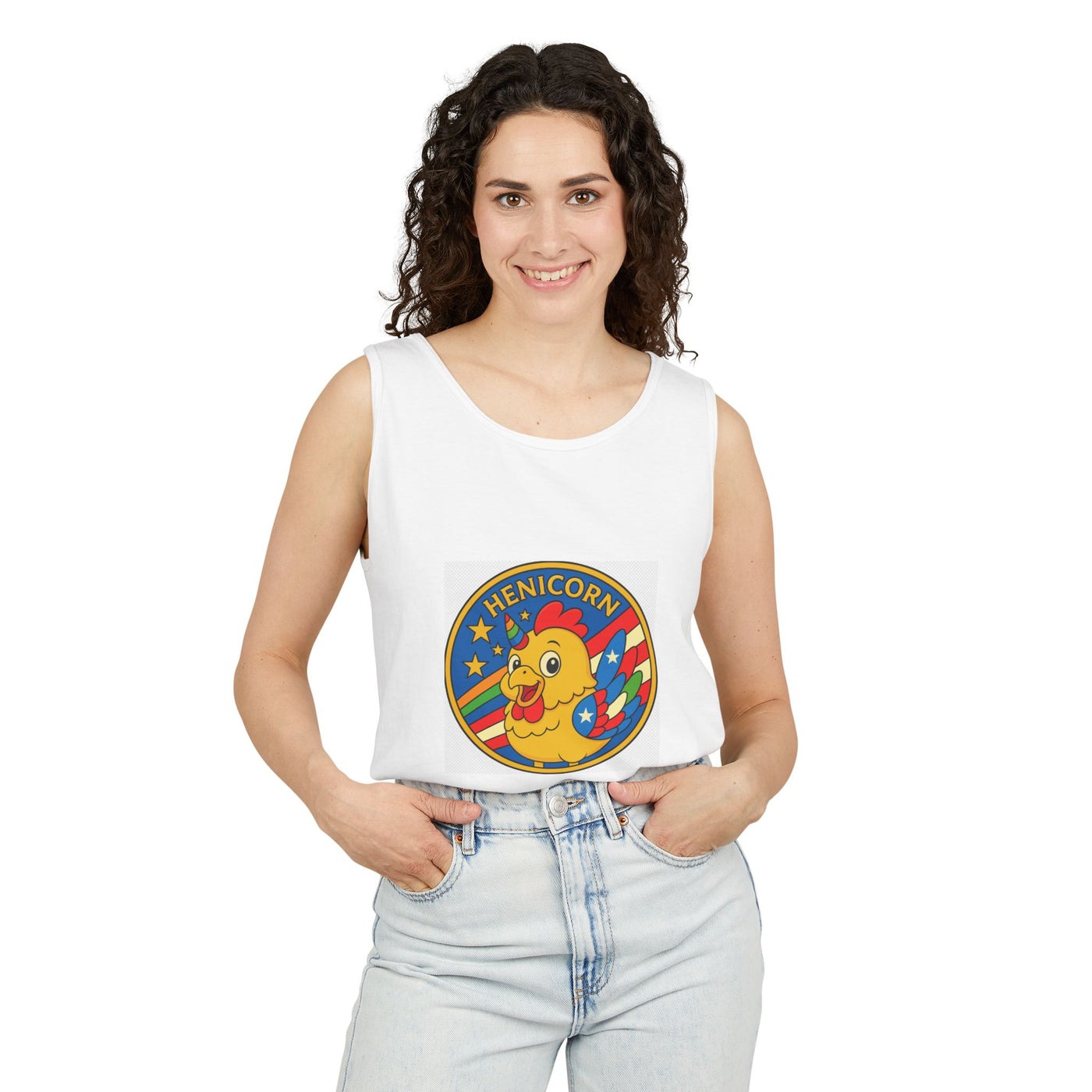 Henicorn Unisex Tank Top - Fun Graphic Tee for Summer, Gifts for Chicken Lovers, Festival Wear, Casual Wear, Unique Fashion