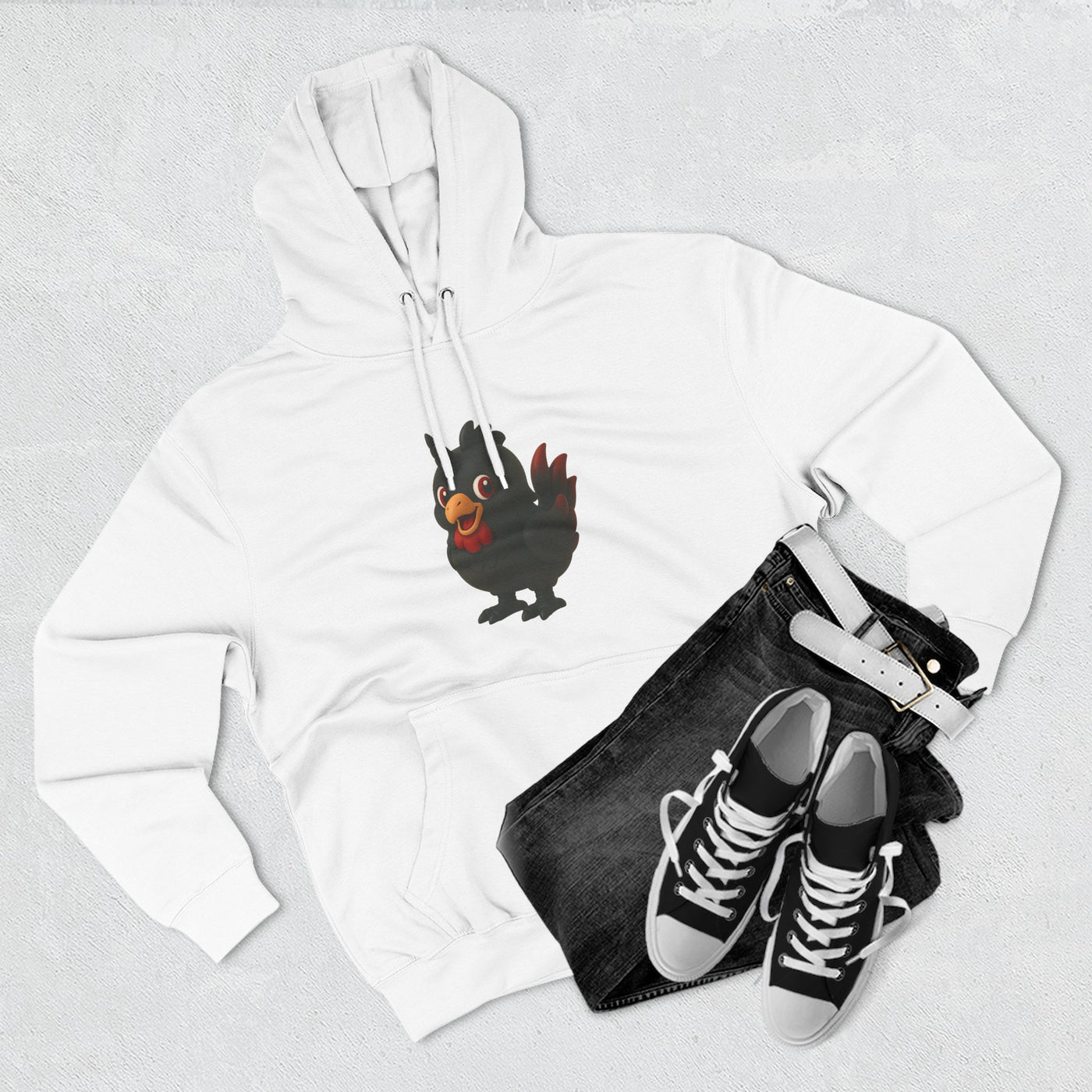 Playful Chicken Fleece Hoodie - Cozy Sweatshirt for Animal Lovers, Gift for Birthdays, Halloween, Casual Wear, Fun Style