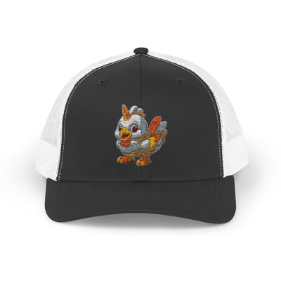 Sparkling Chicken Snapback Trucker Cap | Fun Retro Hat for Festivals, Gatherings, Gifts, Birthday Parties, Casual Wear