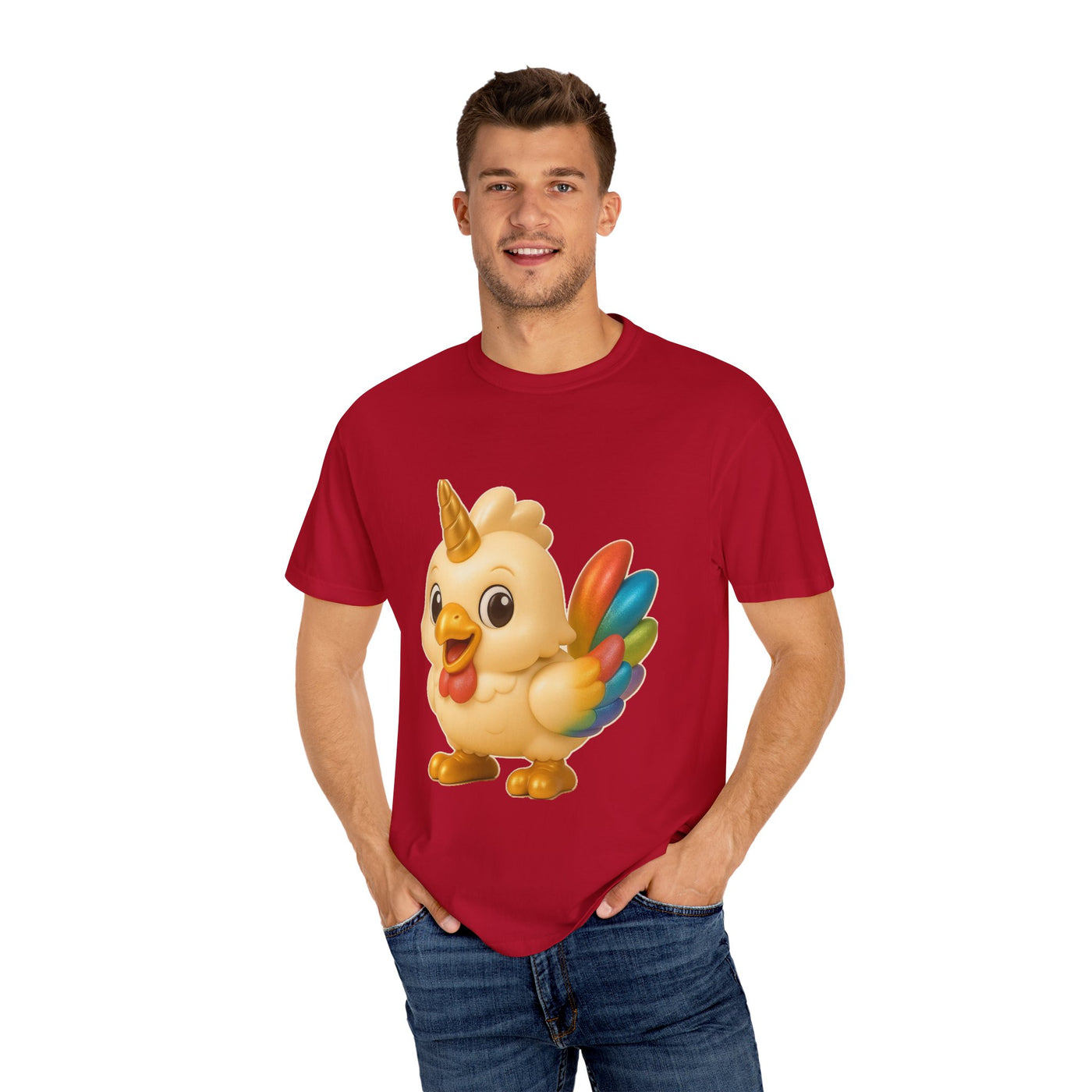 Whimsical Animal T-Shirt, Cute Unicorn Chicken Tee, Fun Gift for Kids & Adults, Casual Wear, Playful Graphic Top, Summer Apparel