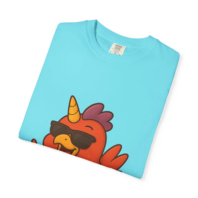 Cool Chicken Unicorn Graphic T-Shirt, Fun Tee for Animal Lovers, Summer Casual Wear, Gift for Birthdays, Festive Celebrations
