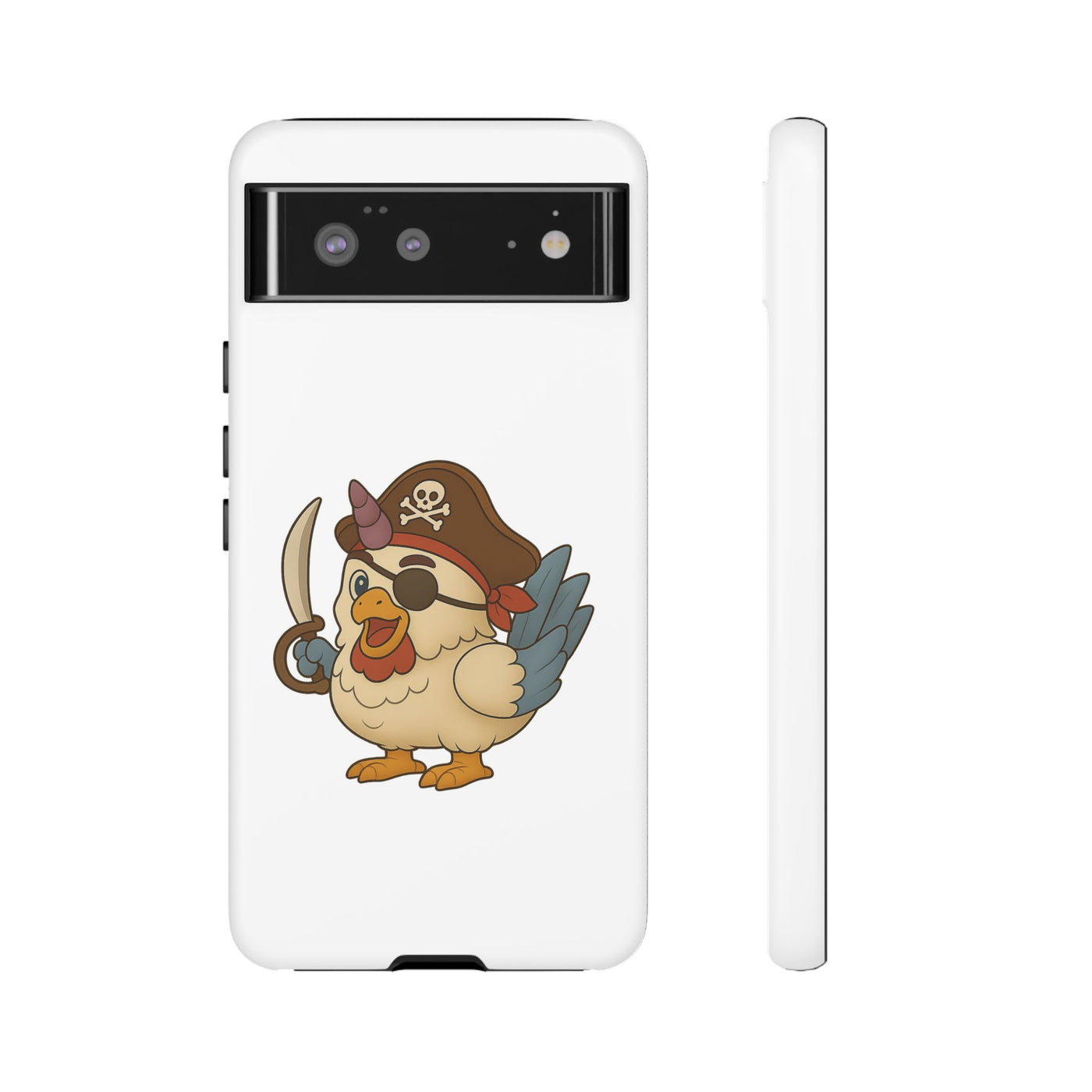 Pirate Chicken Phone Case | Fun Cartoon Cases for Kids, Unisex, Gifts for Gamers, Novelty Accessories, Adventure Theme