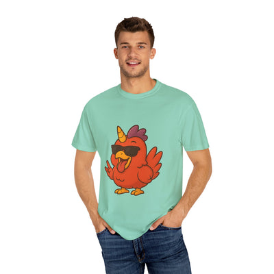 Cool Chicken Unicorn Graphic T-Shirt, Fun Tee for Animal Lovers, Summer Casual Wear, Gift for Birthdays, Festive Celebrations