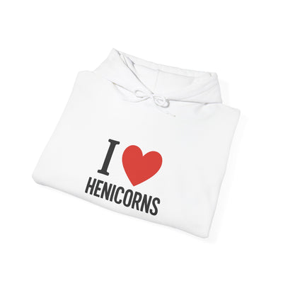 I Love Henicorns Hoodie - Fun Gift for Unicorn Lovers, Cozy Sweatshirt for Kids and Adults, Perfect for Birthdays, Holidays, and Casual Wear