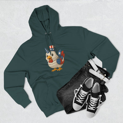 Patriotic Unicorn Chicken Fleece Hoodie, Fun Animal Hoodie, Custom Hoodie, Gift for Kids, Fourth of July Apparel, Summer Fashion