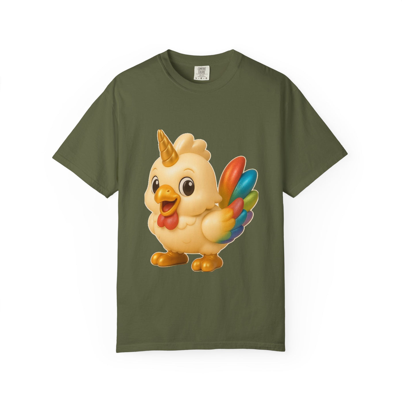 Whimsical Animal T-Shirt, Cute Unicorn Chicken Tee, Fun Gift for Kids & Adults, Casual Wear, Playful Graphic Top, Summer Apparel