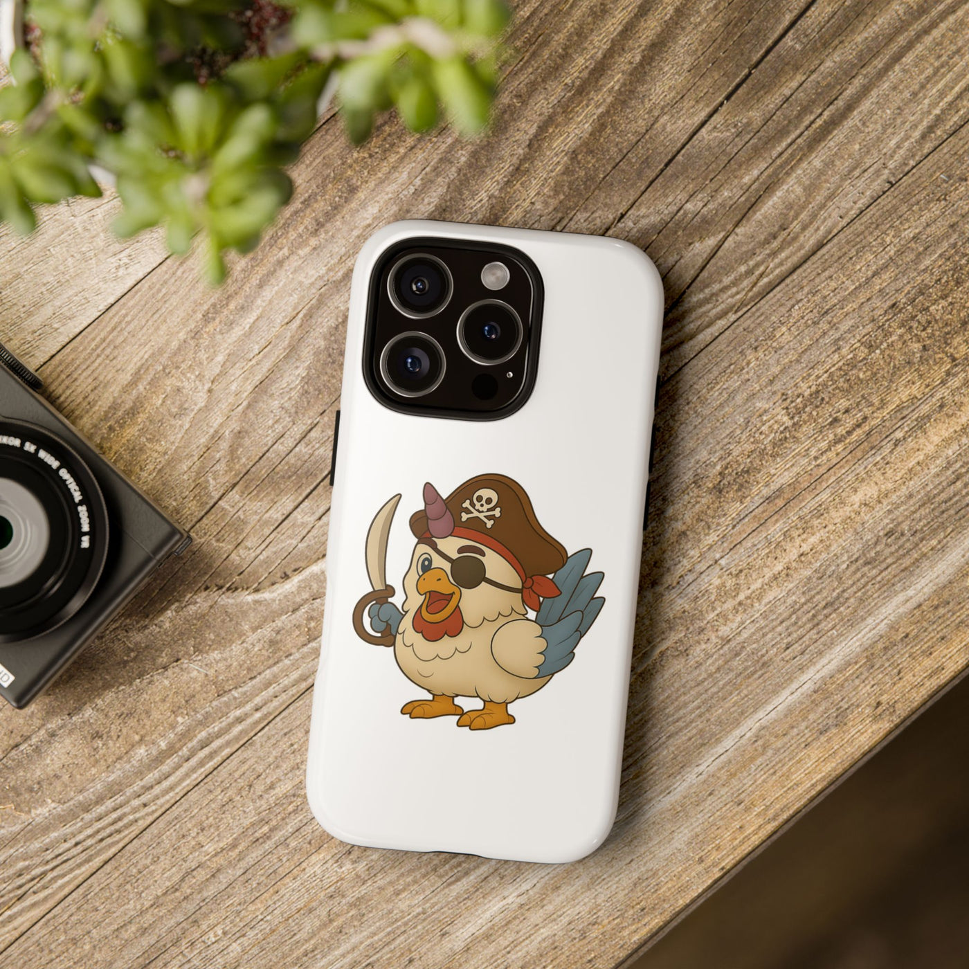 Pirate Chicken Phone Case | Fun Cartoon Cases for Kids, Unisex, Gifts for Gamers, Novelty Accessories, Adventure Theme