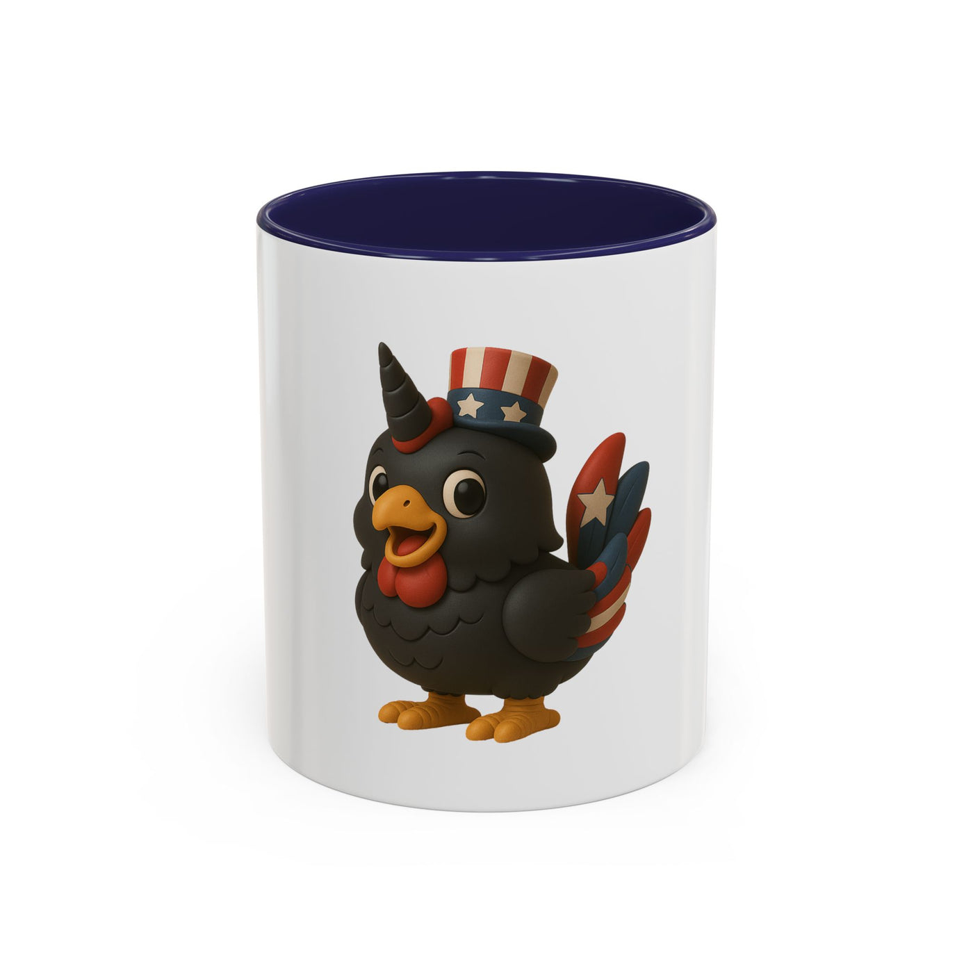 Patriotic Cartoon Coffee Mug, Fun Mug for Independence Day, Cute Gift for Animal Lovers, Thanksgiving, Cheerful Drinkware