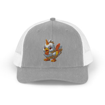 Sparkling Chicken Snapback Trucker Cap | Fun Retro Hat for Festivals, Gatherings, Gifts, Birthday Parties, Casual Wear