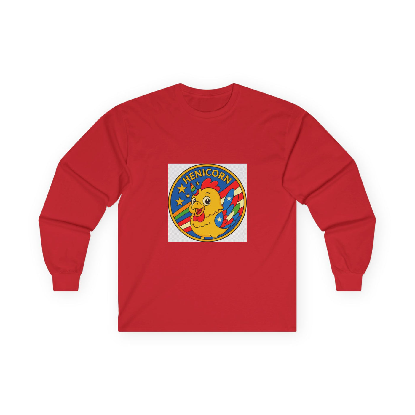 Henicorn Long Sleeve Tee, Cute Funny Tee, Gift for Chicken Lovers, Fun Casual Wear, Unisex Humor Top