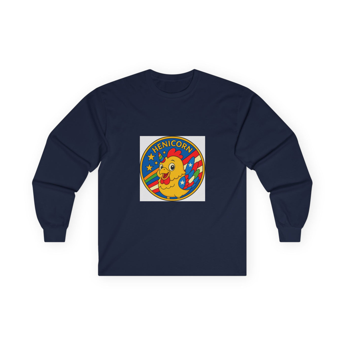 Henicorn Long Sleeve Tee, Cute Funny Tee, Gift for Chicken Lovers, Fun Casual Wear, Unisex Humor Top