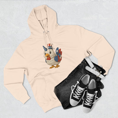 Patriotic Unicorn Chicken Fleece Hoodie, Fun Animal Hoodie, Custom Hoodie, Gift for Kids, Fourth of July Apparel, Summer Fashion
