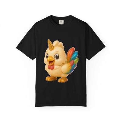 Whimsical Animal T-Shirt, Cute Unicorn Chicken Tee, Fun Gift for Kids & Adults, Casual Wear, Playful Graphic Top, Summer Apparel