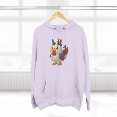 Patriotic Unicorn Chicken Fleece Hoodie, Fun Animal Hoodie, Custom Hoodie, Gift for Kids, Fourth of July Apparel, Summer Fashion