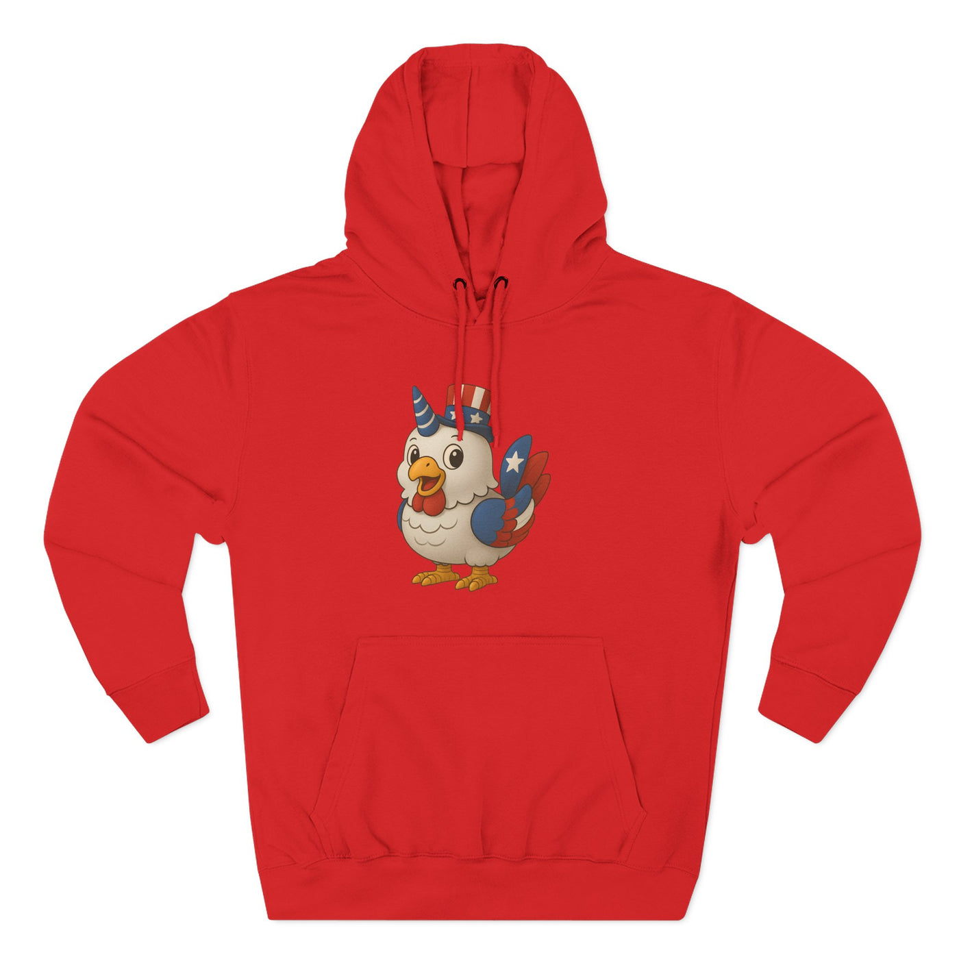 Patriotic Unicorn Chicken Fleece Hoodie, Fun Animal Hoodie, Custom Hoodie, Gift for Kids, Fourth of July Apparel, Summer Fashion