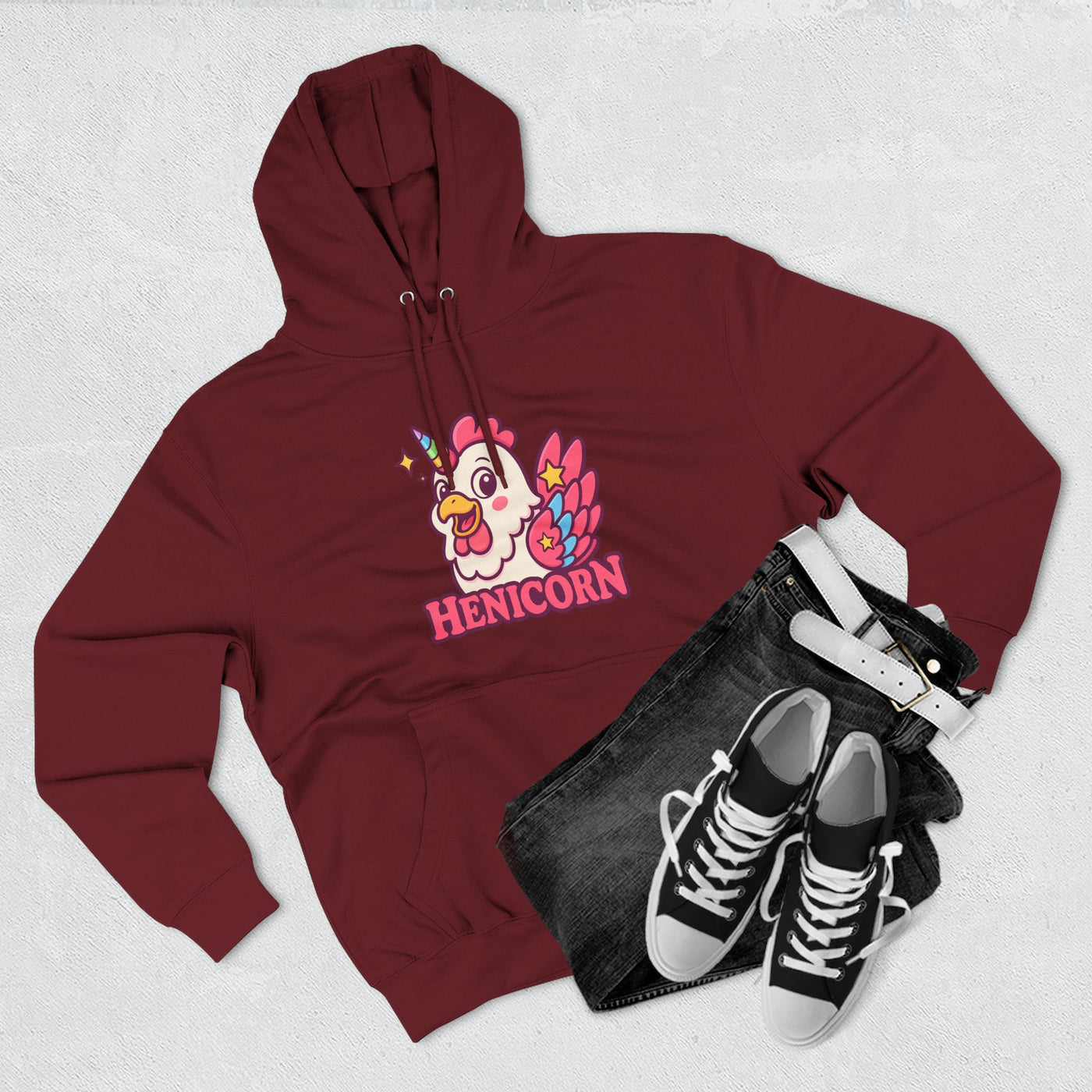 Henicorn Graphic Hoodie, Cute Fleece Sweatshirt, Unique Animal Hoodie, Gift for Animal Lovers, Cozy Graphic Apparel, Fun Unicorn Hoodie