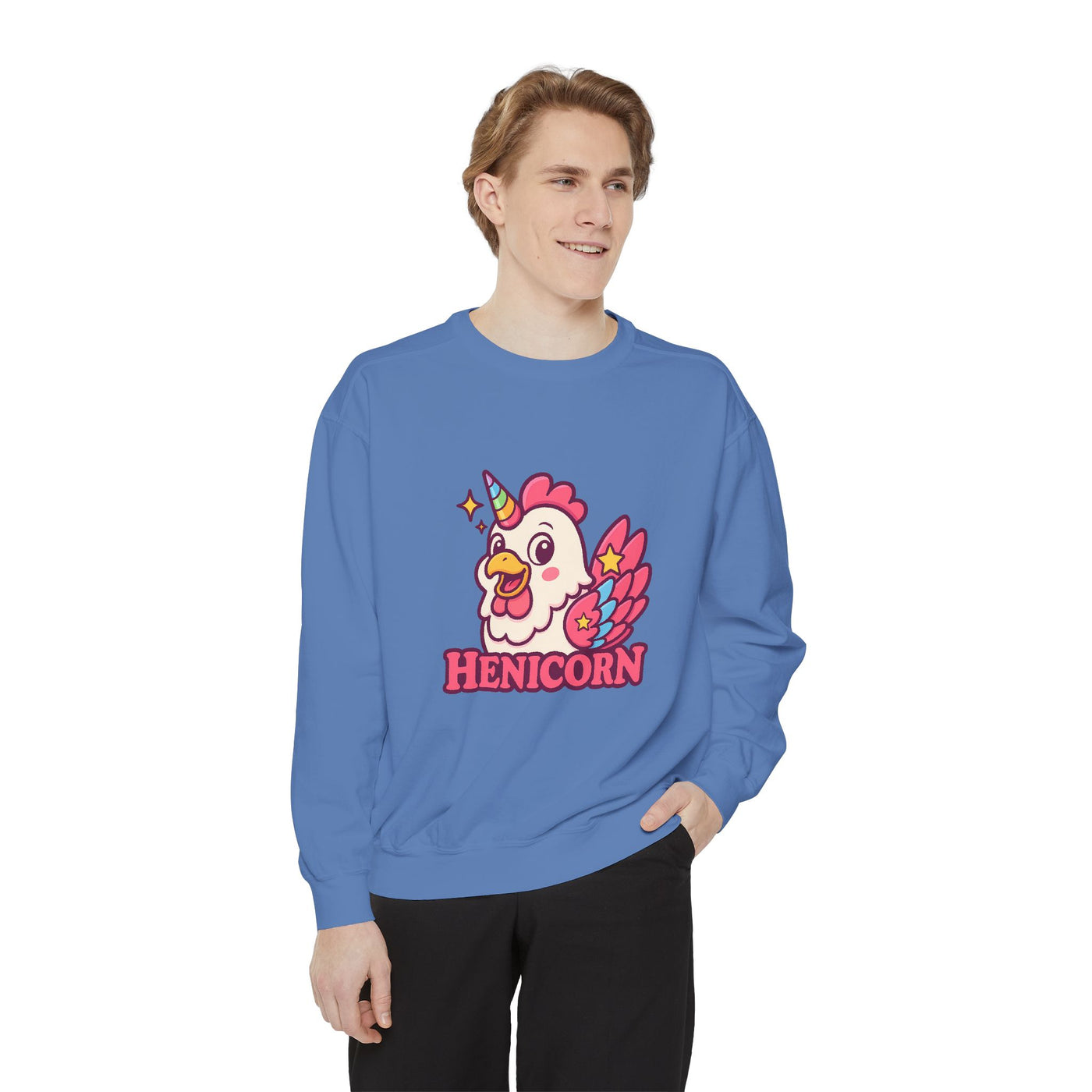 Henicorn Unisex Sweatshirt, Cute Sweater for Animal Lovers, Cozy Gift for Birthdays, Funny Chicken Apparel, Trendy Comfortable Wear