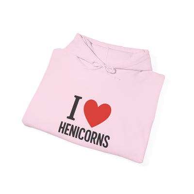 I Love Henicorns Hoodie - Fun Gift for Unicorn Lovers, Cozy Sweatshirt for Kids and Adults, Perfect for Birthdays, Holidays, and Casual Wear