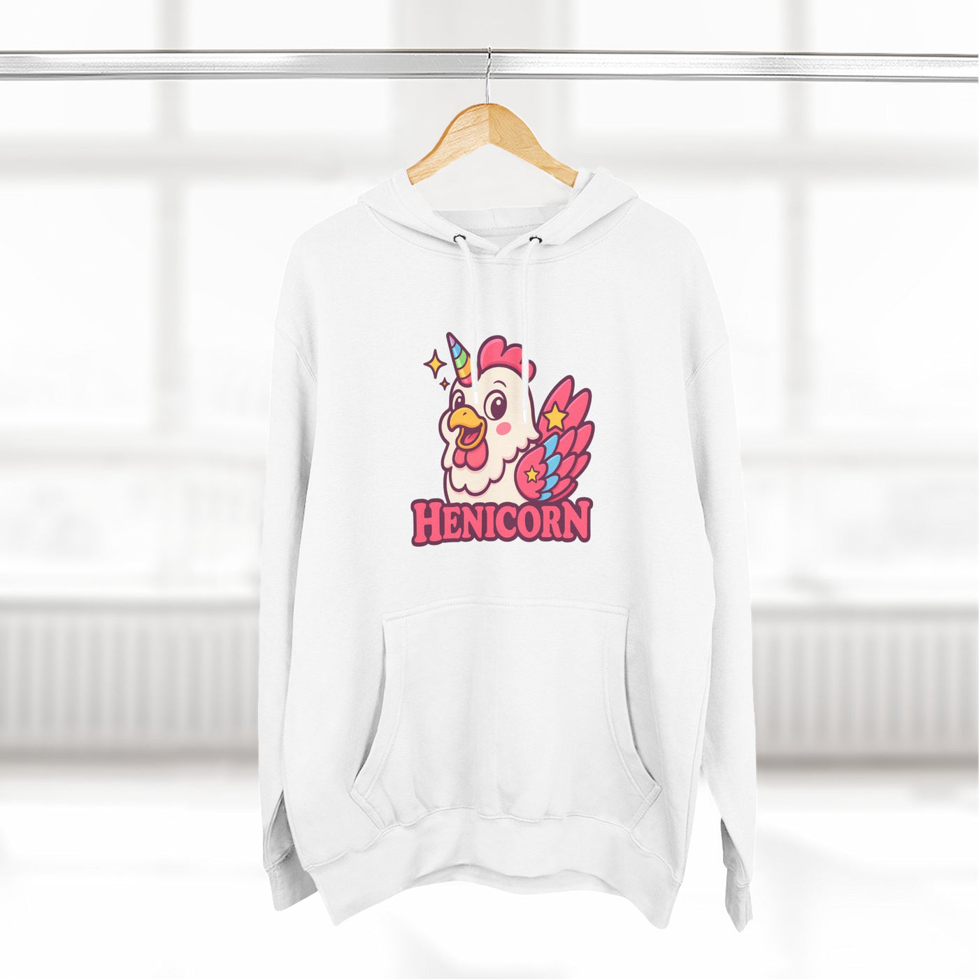 Henicorn Graphic Hoodie, Cute Fleece Sweatshirt, Unique Animal Hoodie, Gift for Animal Lovers, Cozy Graphic Apparel, Fun Unicorn Hoodie
