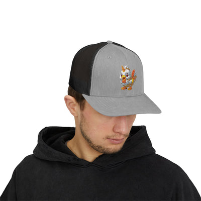 Sparkling Chicken Snapback Trucker Cap | Fun Retro Hat for Festivals, Gatherings, Gifts, Birthday Parties, Casual Wear