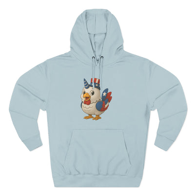 Patriotic Unicorn Chicken Fleece Hoodie, Fun Animal Hoodie, Custom Hoodie, Gift for Kids, Fourth of July Apparel, Summer Fashion