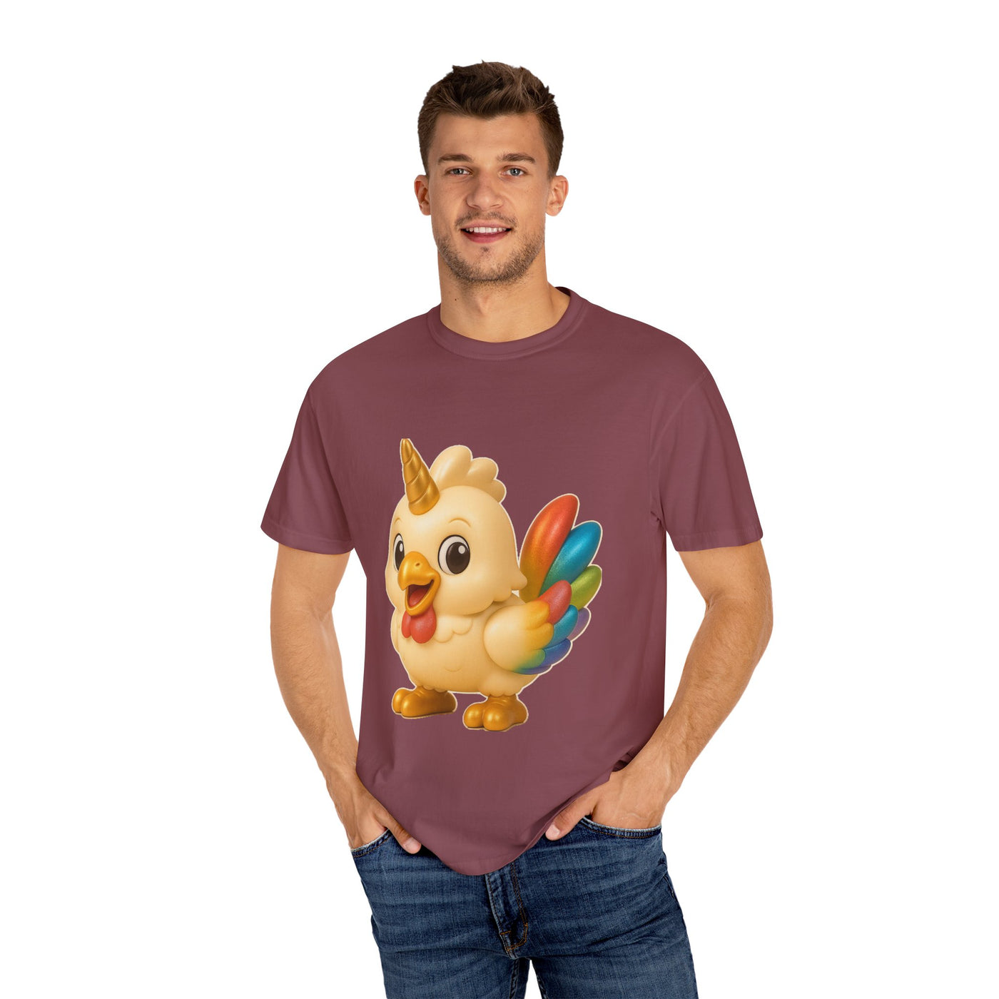 Whimsical Animal T-Shirt, Cute Unicorn Chicken Tee, Fun Gift for Kids & Adults, Casual Wear, Playful Graphic Top, Summer Apparel