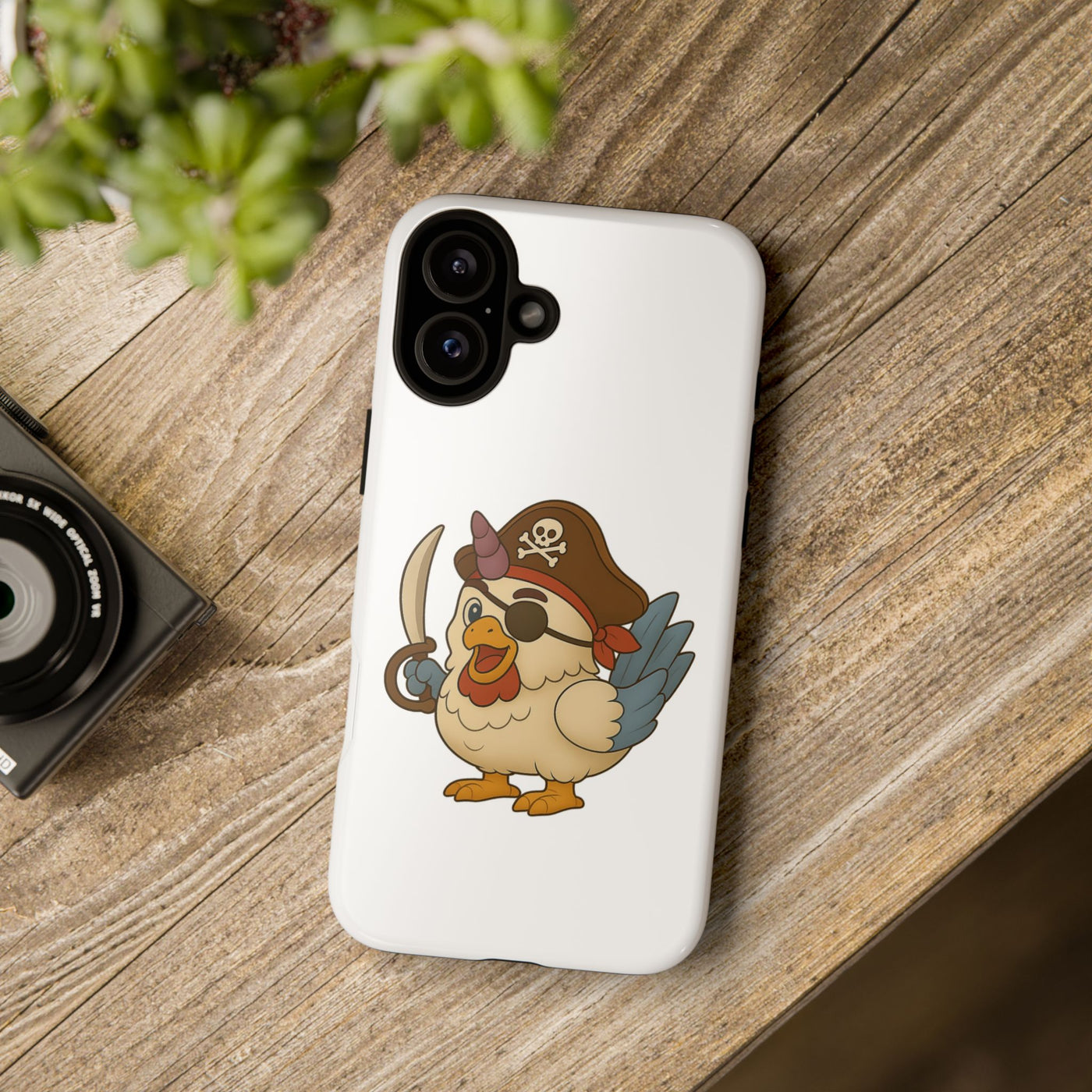 Pirate Chicken Phone Case | Fun Cartoon Cases for Kids, Unisex, Gifts for Gamers, Novelty Accessories, Adventure Theme