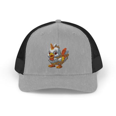 Sparkling Chicken Snapback Trucker Cap | Fun Retro Hat for Festivals, Gatherings, Gifts, Birthday Parties, Casual Wear