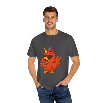 Cool Chicken Unicorn Graphic T-Shirt, Fun Tee for Animal Lovers, Summer Casual Wear, Gift for Birthdays, Festive Celebrations