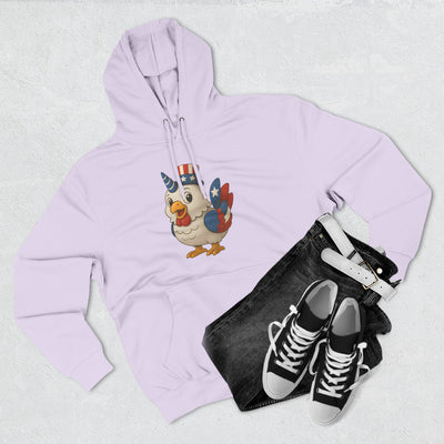Patriotic Unicorn Chicken Fleece Hoodie, Fun Animal Hoodie, Custom Hoodie, Gift for Kids, Fourth of July Apparel, Summer Fashion