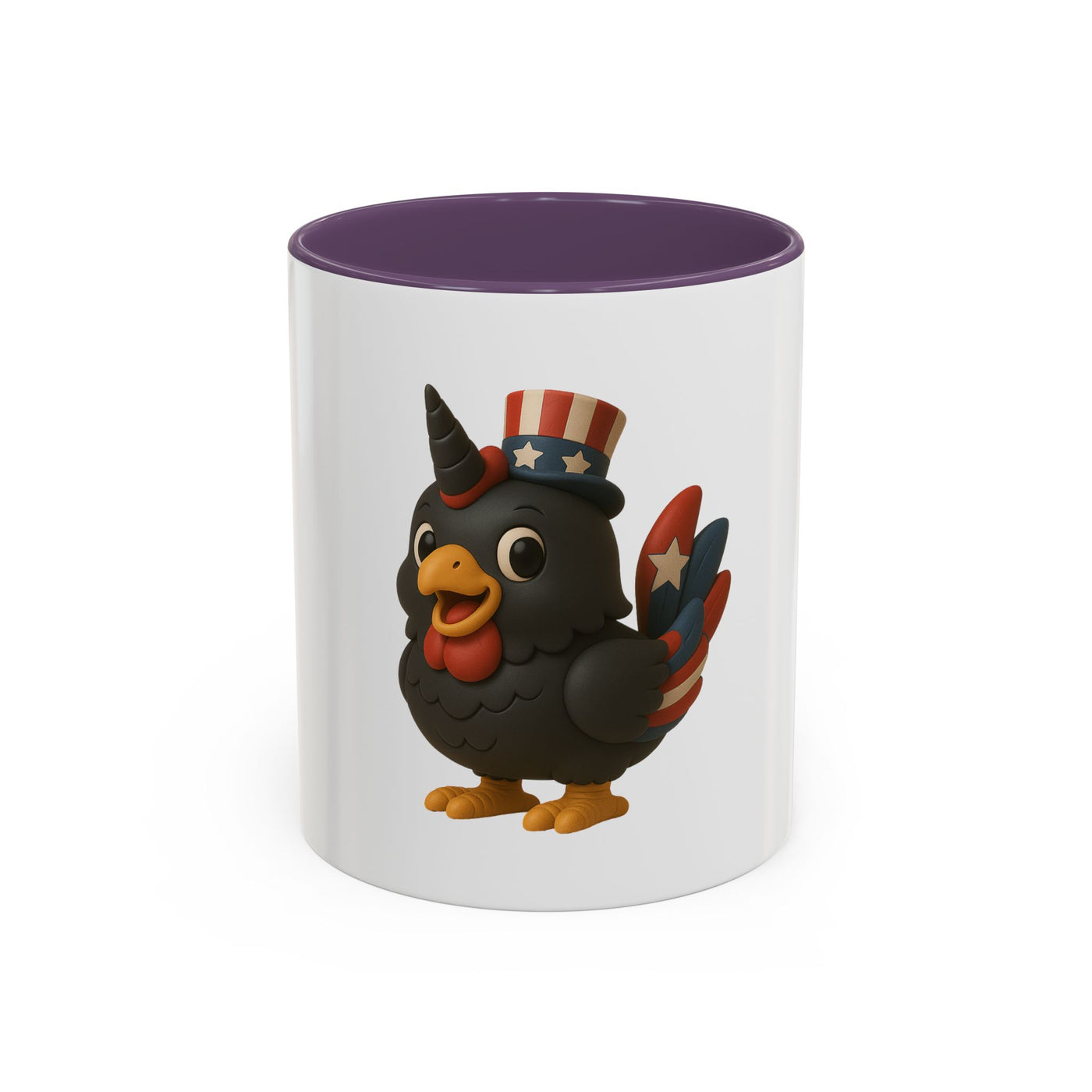 Patriotic Cartoon Coffee Mug, Fun Mug for Independence Day, Cute Gift for Animal Lovers, Thanksgiving, Cheerful Drinkware