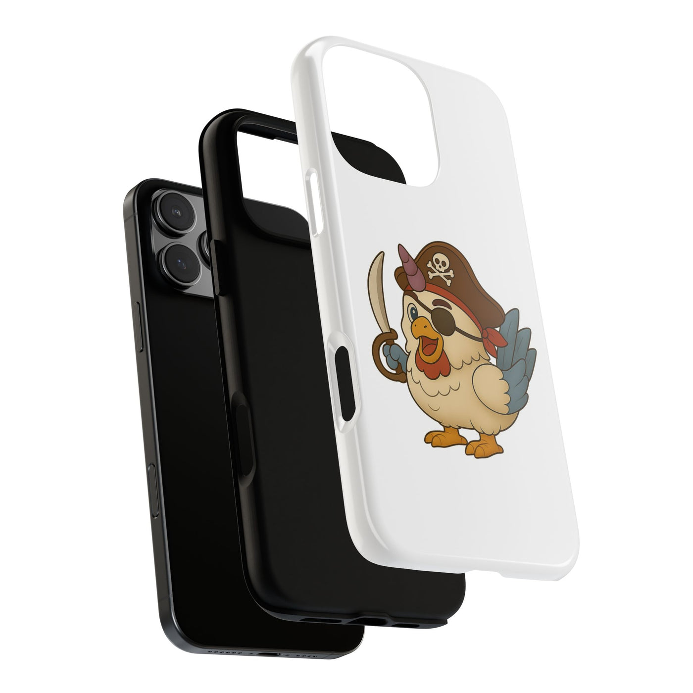 Pirate Chicken Phone Case | Fun Cartoon Cases for Kids, Unisex, Gifts for Gamers, Novelty Accessories, Adventure Theme