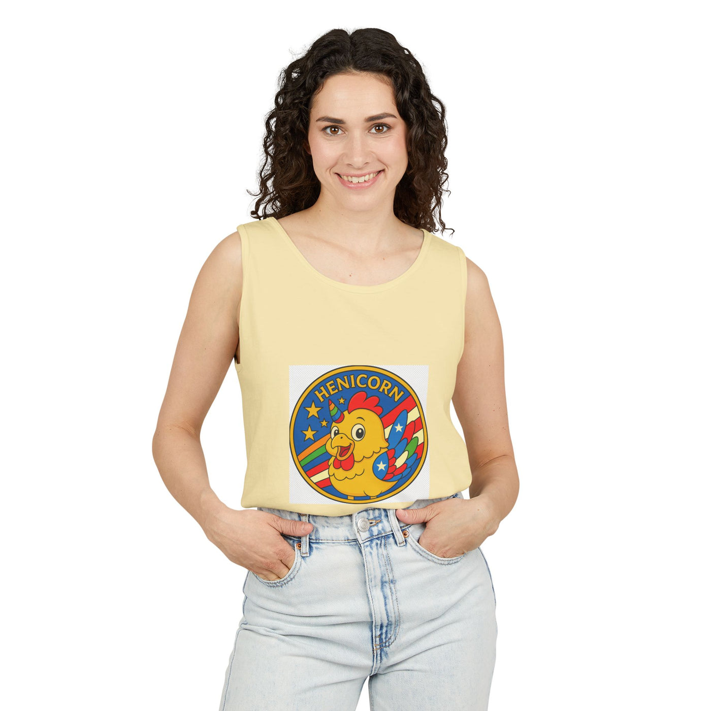 Henicorn Unisex Tank Top - Fun Graphic Tee for Summer, Gifts for Chicken Lovers, Festival Wear, Casual Wear, Unique Fashion