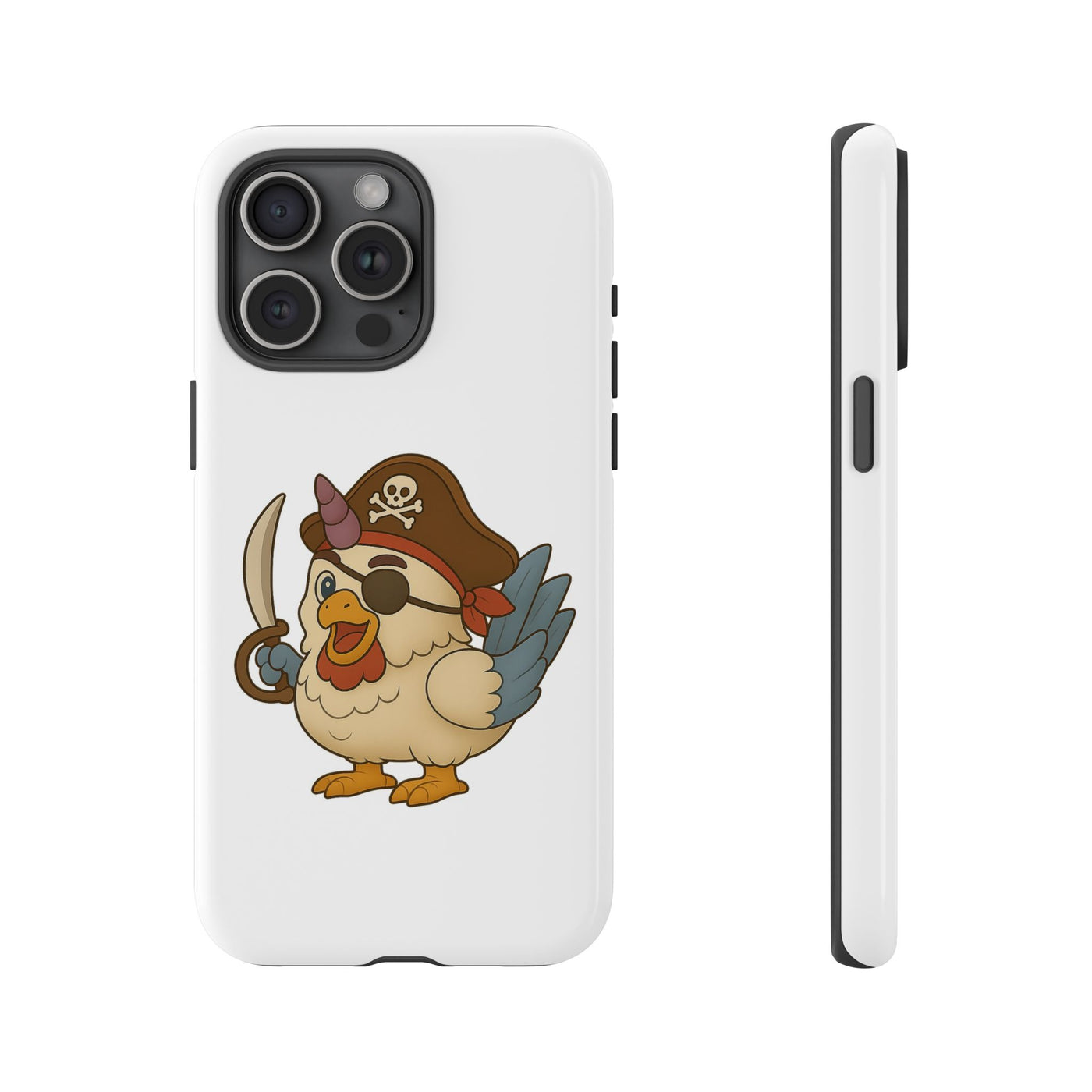 Pirate Chicken Phone Case | Fun Cartoon Cases for Kids, Unisex, Gifts for Gamers, Novelty Accessories, Adventure Theme