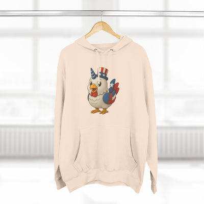 Patriotic Unicorn Chicken Fleece Hoodie, Fun Animal Hoodie, Custom Hoodie, Gift for Kids, Fourth of July Apparel, Summer Fashion