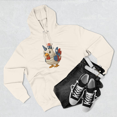 Patriotic Unicorn Chicken Fleece Hoodie, Fun Animal Hoodie, Custom Hoodie, Gift for Kids, Fourth of July Apparel, Summer Fashion