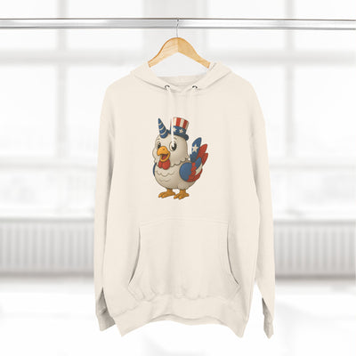 Patriotic Unicorn Chicken Fleece Hoodie, Fun Animal Hoodie, Custom Hoodie, Gift for Kids, Fourth of July Apparel, Summer Fashion
