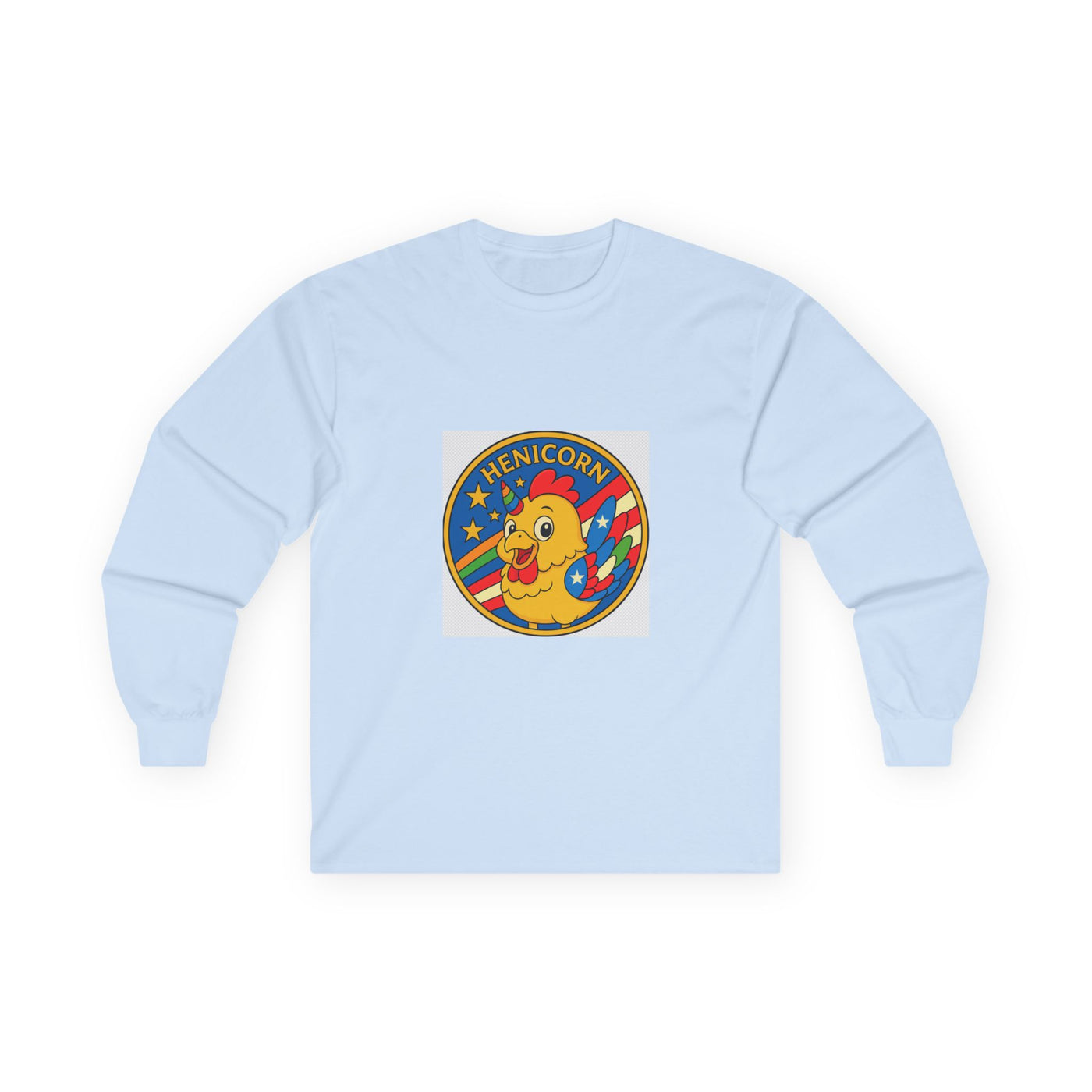 Henicorn Long Sleeve Tee, Cute Funny Tee, Gift for Chicken Lovers, Fun Casual Wear, Unisex Humor Top