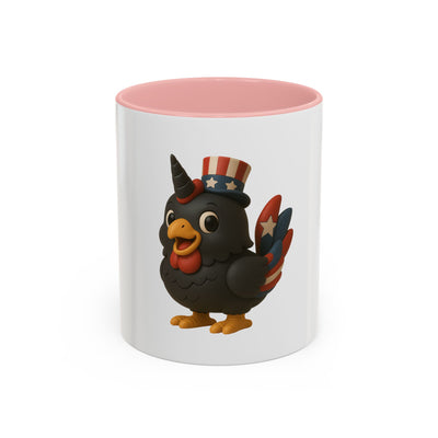 Patriotic Cartoon Coffee Mug, Fun Mug for Independence Day, Cute Gift for Animal Lovers, Thanksgiving, Cheerful Drinkware