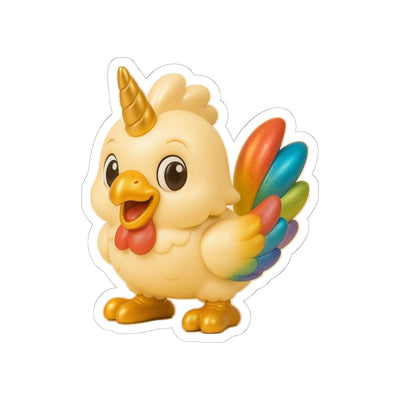 Adorable Unicorn Chicken Kiss-Cut Stickers, Cute Decals for Laptops, Journals, Kids Rooms, Birthday Gifts, Fun Decor