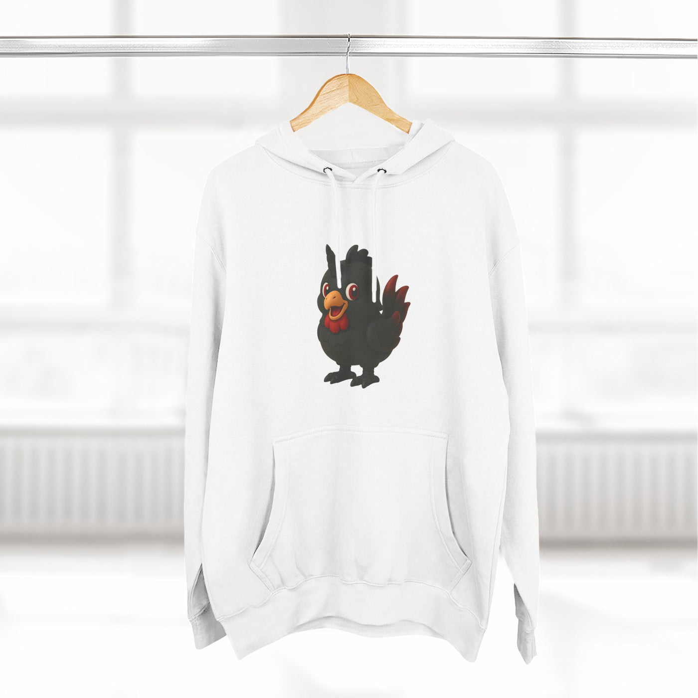 Playful Chicken Fleece Hoodie - Cozy Sweatshirt for Animal Lovers, Gift for Birthdays, Halloween, Casual Wear, Fun Style