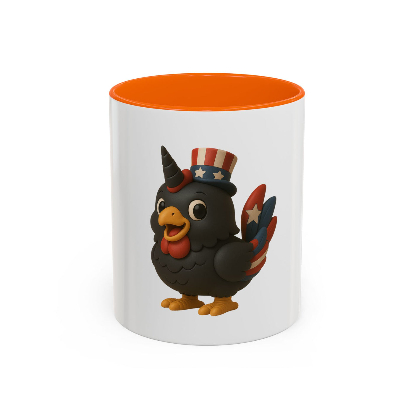Patriotic Cartoon Coffee Mug, Fun Mug for Independence Day, Cute Gift for Animal Lovers, Thanksgiving, Cheerful Drinkware